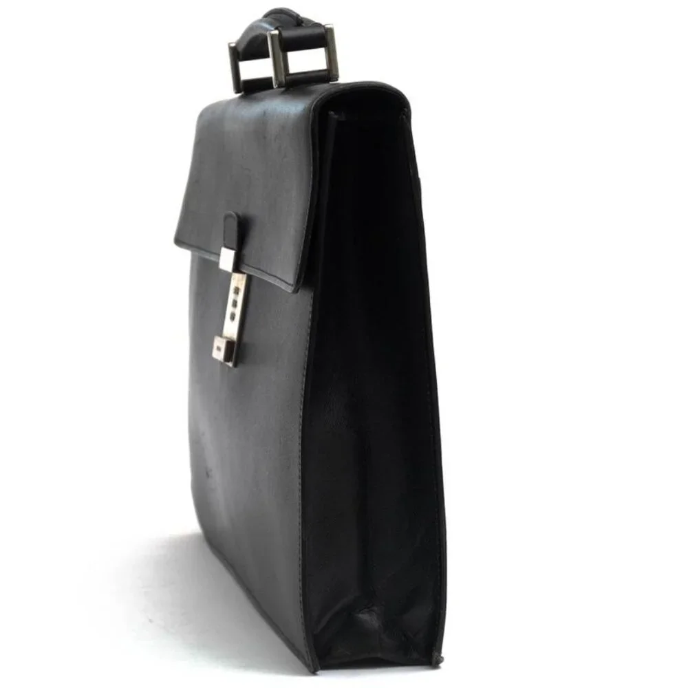 Prada Bag Briefcase Business Bag Business Men Leather Black Dulles Bag